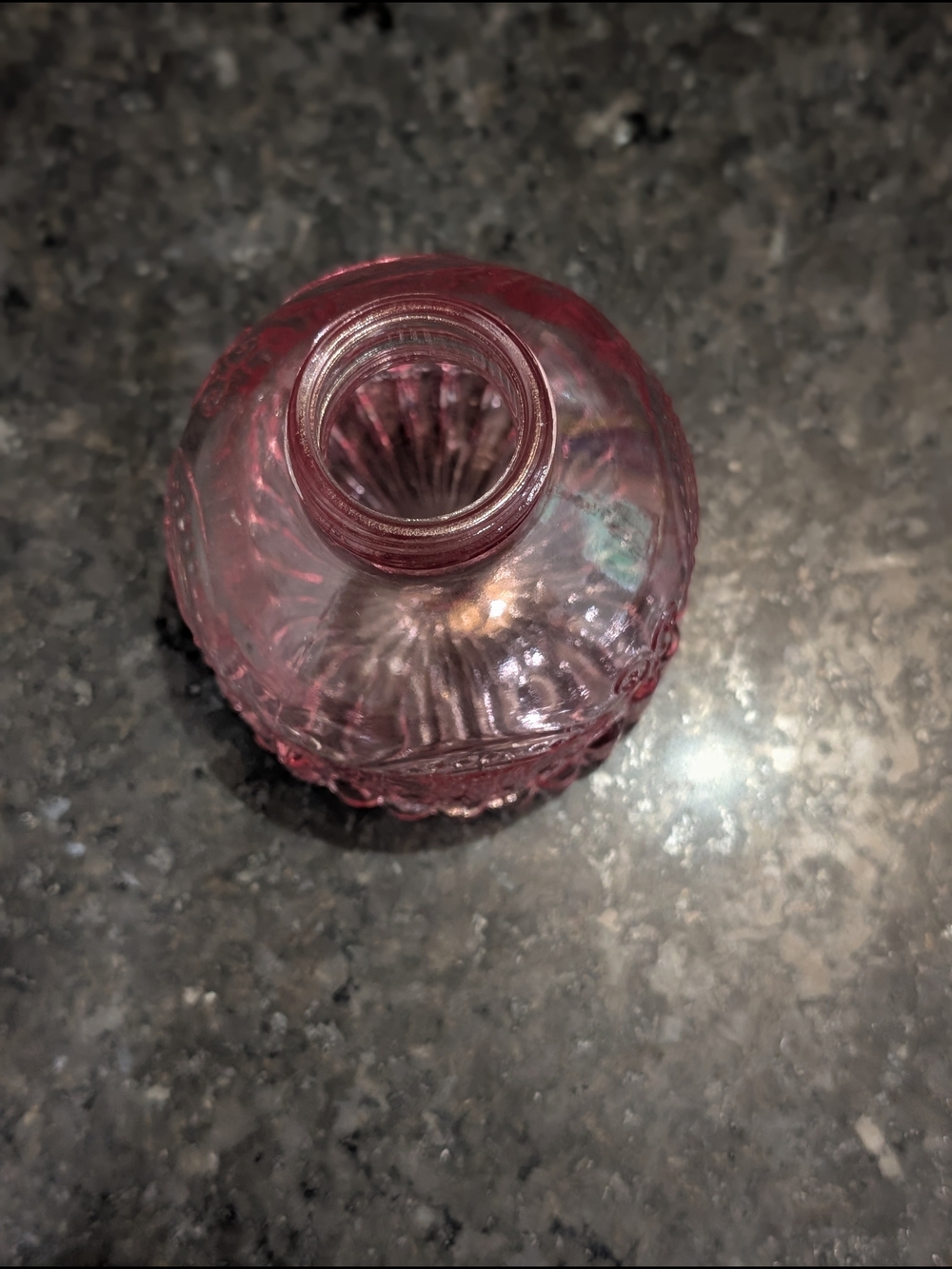 Pink Pressed Glass Decorative Vase - Picture 4 of 4